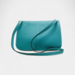 Hermès Halzan Leather Blue Handbag