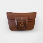 Hermès Halzan Leather Brown Handbag