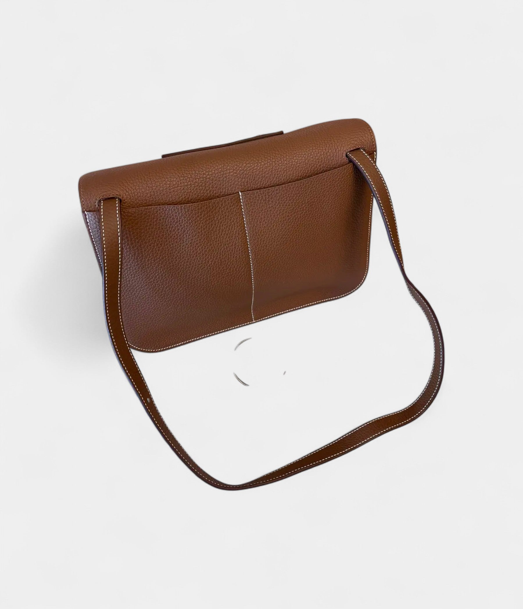 HermesHalzanLeatherBrownHandbag_4.jpg Hermès Halzan Leather Brown Handbag