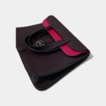 Hermès Halzan Leather Burgundy Handbag