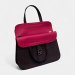 Hermès Halzan Leather Burgundy Handbag