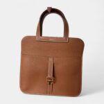 Hermès Halzan Leather Camel Handbag