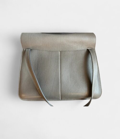 Hermès Halzan Leather Grey Handbag