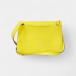 Hermès Halzan Leather Lime Yellow Handbag