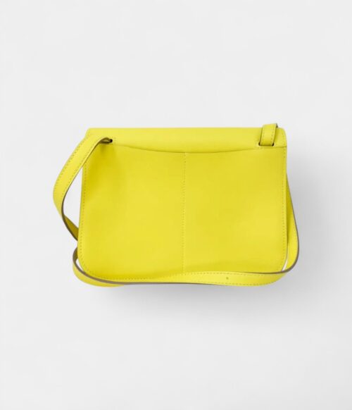 Hermès Halzan Leather Lime Yellow Handbag
