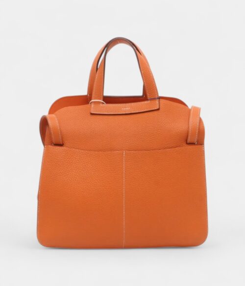 Hermès Halzan Leather Orange Handbag