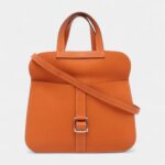 Hermès Halzan Leather Orange Handbag