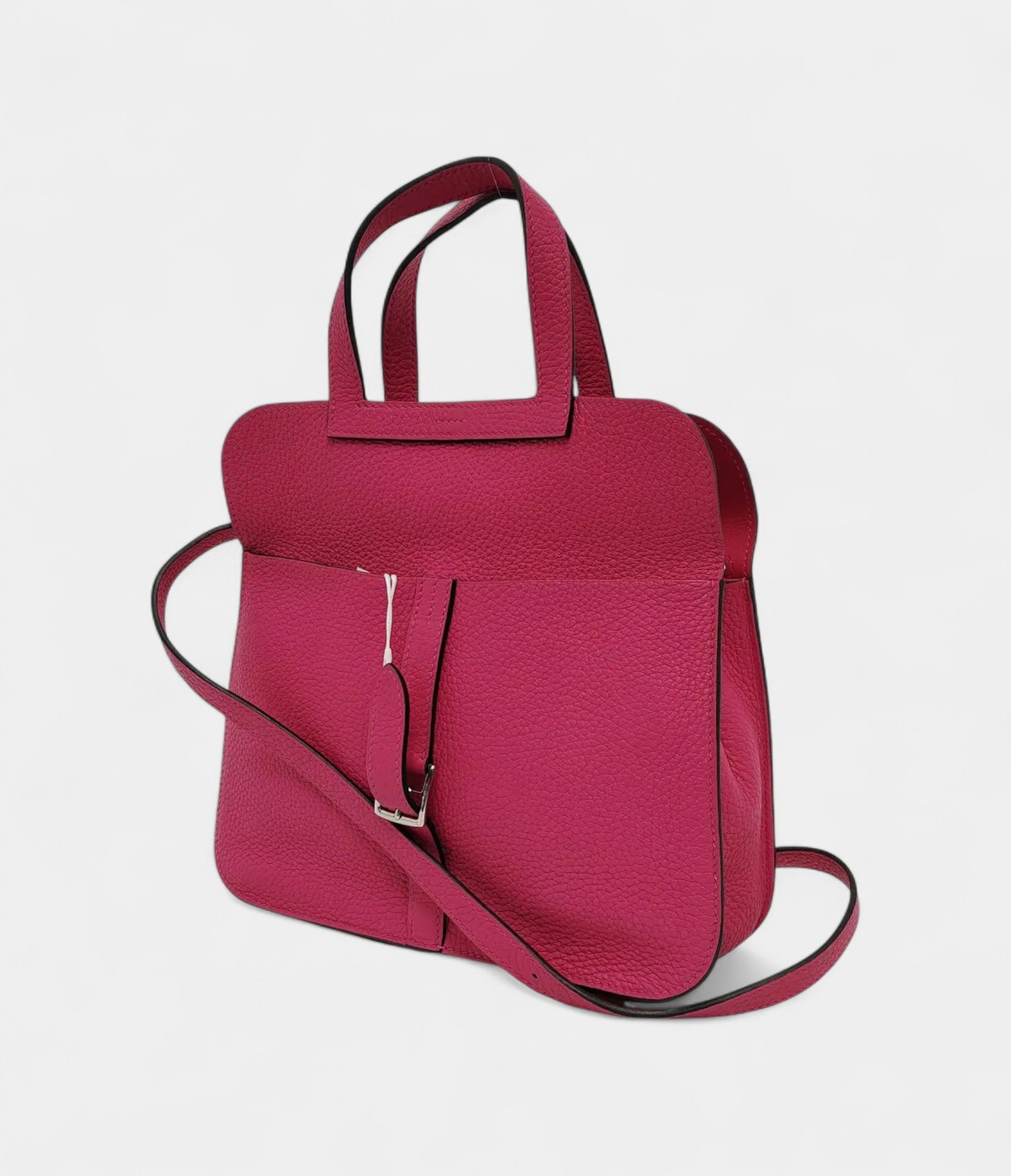 HermesHalzanLeatherPinkHandbag_4.jpg Hermès Halzan Leather Pink Handbag