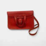 Hermès Halzan Leather Red Handbag