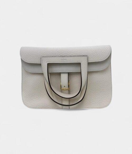 Hermès Halzan Leather White Handbag