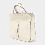 Hermès Halzan White Leather Handbag