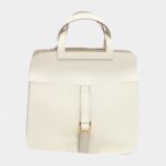 Hermès Halzan White Leather Handbag