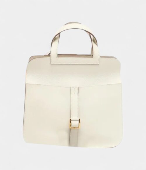 Hermès Halzan White Leather Handbag