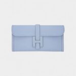 Hermes Jige Elan 29 Blue Brume Clutch Bag Evercolor Leather