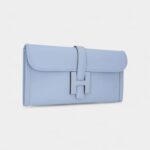 Hermes Jige Elan 29 Blue Brume Clutch Bag Evercolor Leather