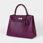 Hermes Kelly 25 Anemone Chevre Mysore Palladium Hardware