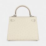 Hermes Kelly 25 Beton Ostrich Palladium Hardware