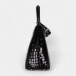 Hermes Kelly 25 Black Shiny Niloticus Crocodile Palladium Hardware