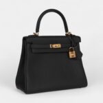 Hermes Kelly 25 Black Togo Gold Hardware