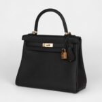 Hermes Kelly 25 Black Togo Gold Hardware