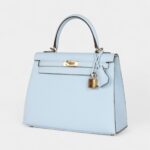 Hermes Kelly 25 Bleu Brume Epsom Gold Hardware
