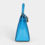 Hermes Kelly 25 Bleu Frida Chevre Gold Hardware