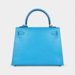Hermes Kelly 25 Bleu Frida Chevre Gold Hardware