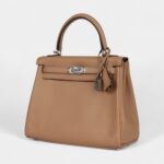 Hermes Kelly 25 Chai Swift Palladium Hardware