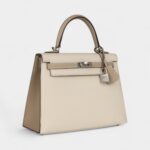 Hermes Kelly 25 Craie and Trench Epsom Brushed Palladium Hardware
