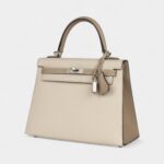 Hermes Kelly 25 Craie and Trench Epsom Brushed Palladium Hardware