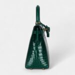 Hermes Kelly 25 Emerald Shiny Alligator Gold Hardware