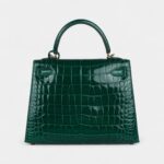 Hermes Kelly 25 Emerald Shiny Alligator Gold Hardware
