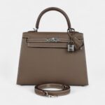 Hermes Kelly 25 Etoupe Epsom Palladium Hardware