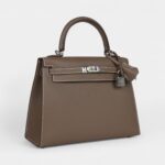 Hermes Kelly 25 Etoupe Epsom Palladium Hardware