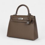 Hermes Kelly 25 Etoupe Epsom Palladium Hardware