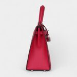 Hermes Kelly 25 Framboise Verso Epsom Palladium Hardware