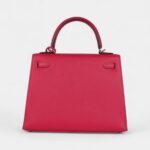 Hermes Kelly 25 Framboise Verso Epsom Palladium Hardware