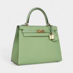Hermes Kelly 25 Green Criquet Epsom Gold Hardware