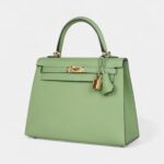 Hermes Kelly 25 Green Criquet Epsom Gold Hardware