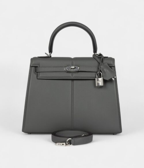Hermes Kelly 25 Gris Meyer Swift Palladium Hardware