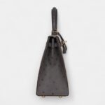 Hermes Kelly 25 Gris Perle and Graphite Ostrich Permabrass Hardware