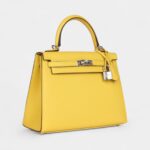 Hermes Kelly 25 Jaune De Naples Epsom Palladium Hardware