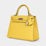 Hermes Kelly 25 Jaune De Naples Epsom Palladium Hardware