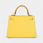Hermes Kelly 25 Jaune De Naples Epsom Palladium Hardware