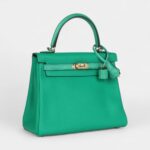 Hermes Kelly 25 Menthe Togo and Varanus Niloticus Lizard Touch Permabrass Hardware