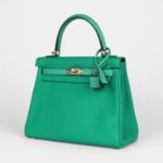 Hermes Kelly 25 Menthe Togo and Varanus Niloticus Lizard Touch Permabrass Hardware