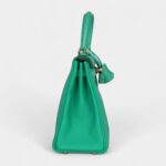 Hermes Kelly 25 Menthe Togo and Varanus Niloticus Lizard Touch Permabrass Hardware