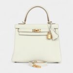 Hermes Kelly 25 Mushroom Togo Gold Hardware