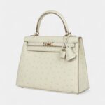 Hermes Kelly 25 Nata Verso Ostrich Permabrass Hardware