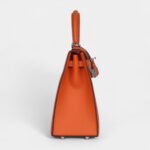 Hermes Kelly 25 Orange Epsom Palladium Hardware